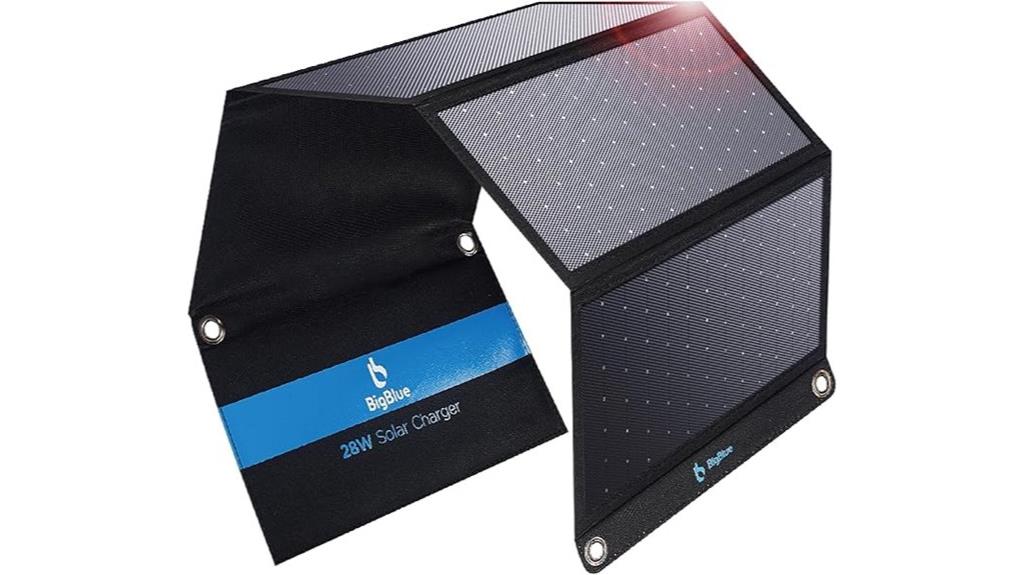 portable 3 port solar charger