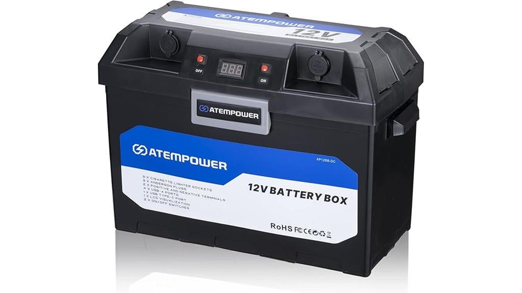 rv battery box with multiple ports