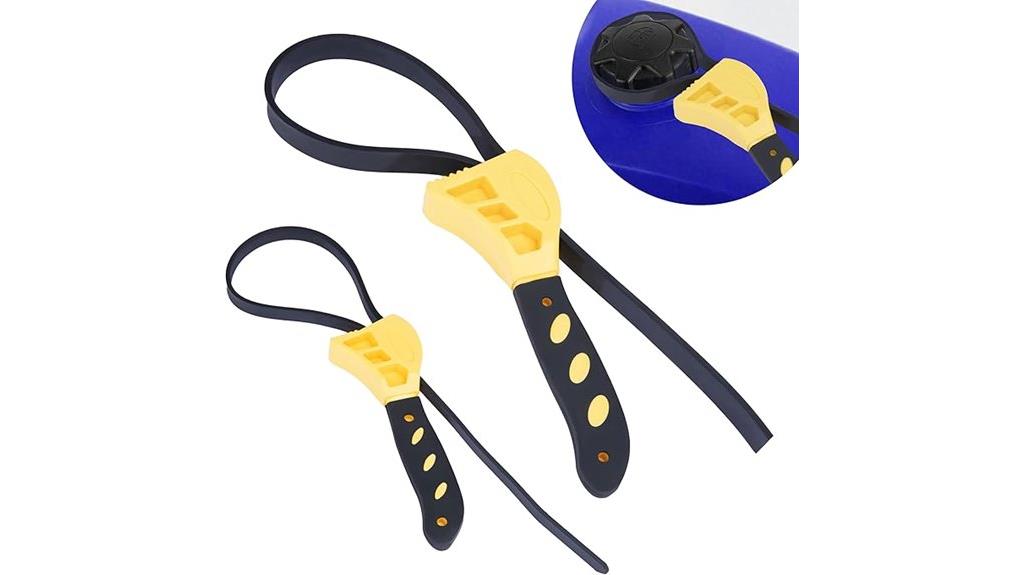 two rubber strap wrenches