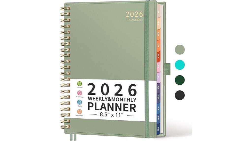 large 2026 weekly planner