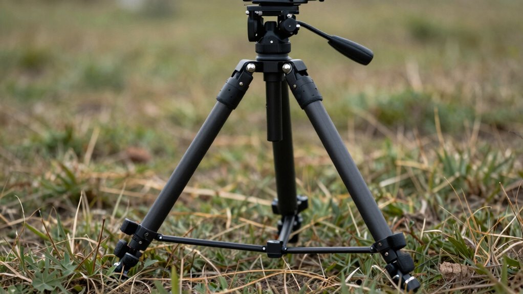 stable camera tripod setup