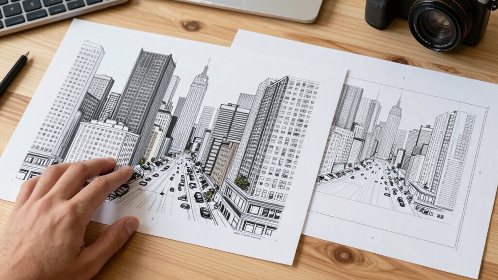 thumbnail sketches refine composition