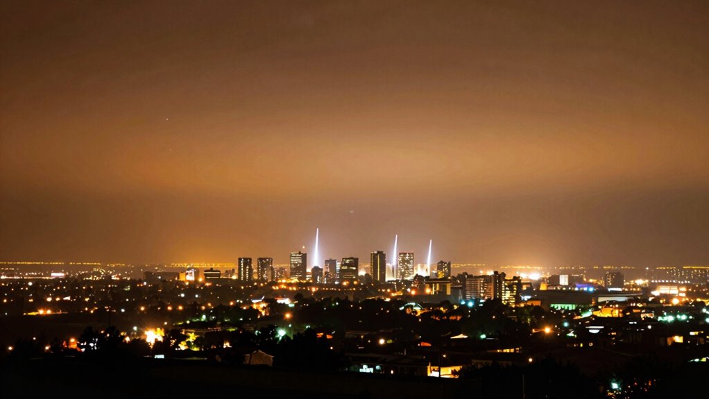 urban lighting creates brightness gradients