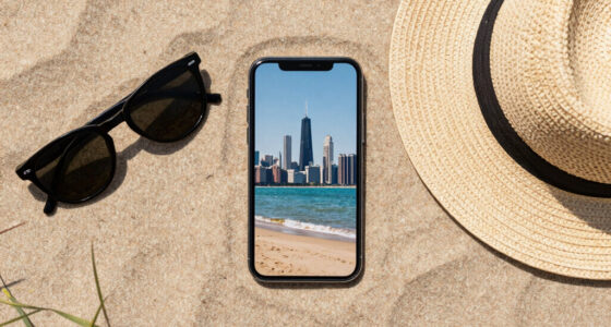 What you see in the Sun, is the Chicago skyline from the Indiana Dunes beach, across Lake Michigan. You can see it from 50 miles of distance due to a form of superior mirage, because the skyline is seen above where it's actually located.