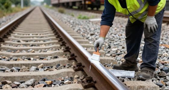 Painting The Sides Of Railroad Rails White To Reduce Derailment