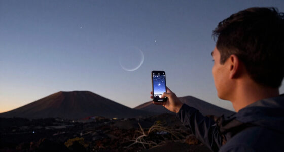 Tonight's Sky Story: Barnards Loop over Twin Volcanoes (NASA APOD, 2026-07-28)
